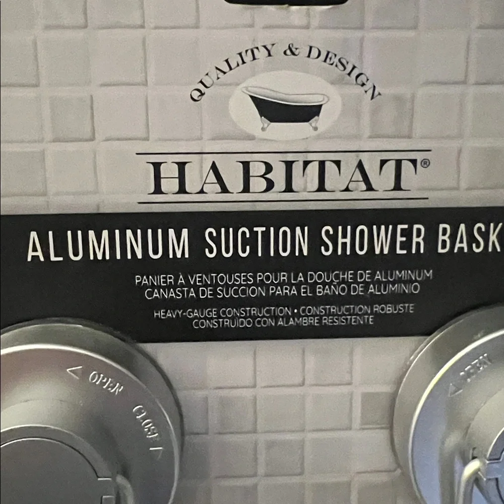 Habitat Silver Aluminum Suction Shower Basket